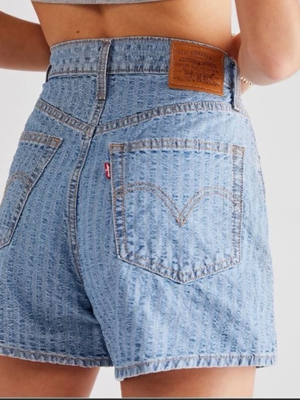 Levi's high loose mom casual cotton denim shorts